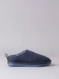 Lakeland Leather Blue Ladies Sheepskin Clog Winter Slippers