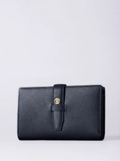 Lakeland Leather Blue Large Icon Stud Tab Purse