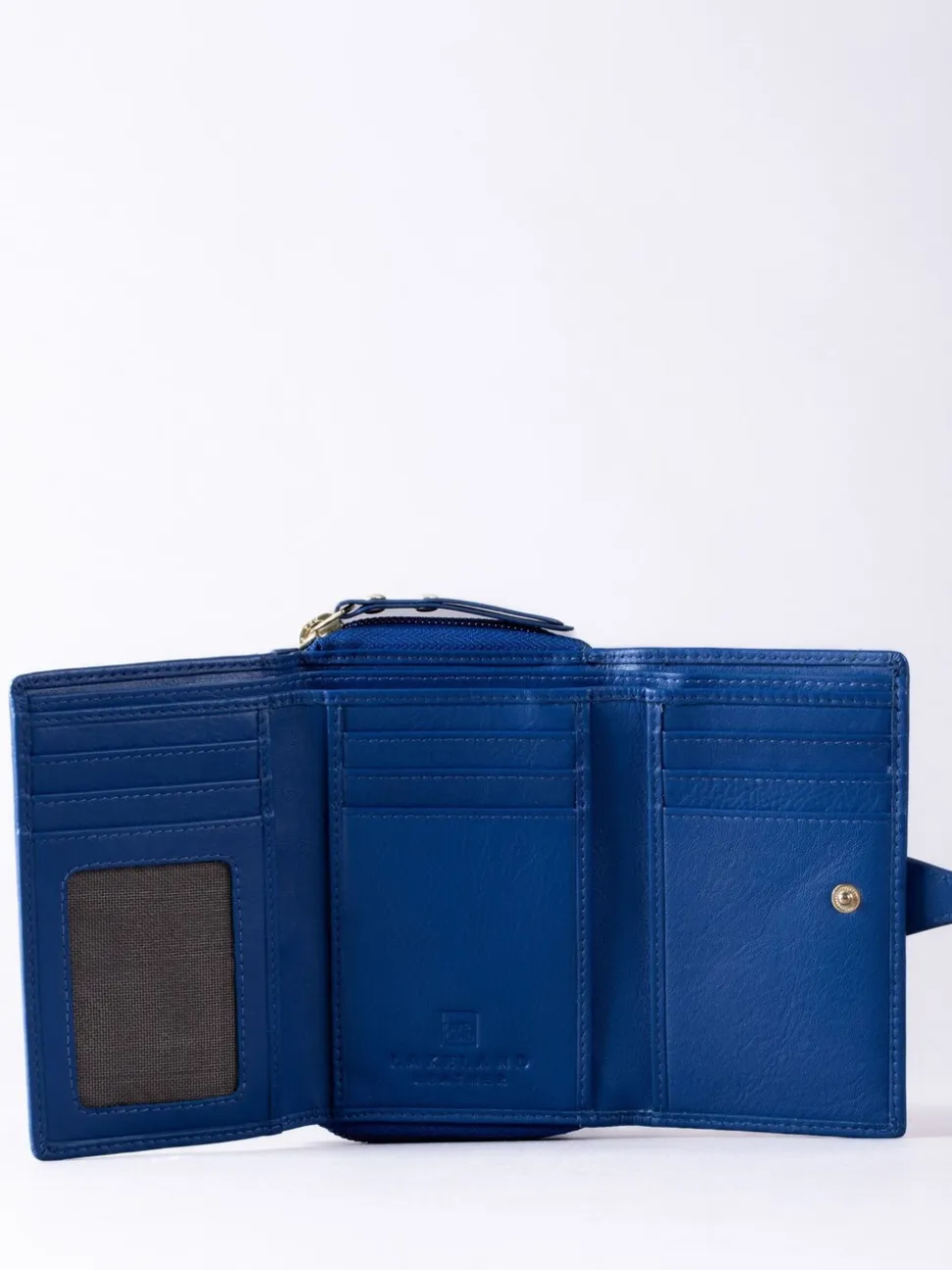 Lakeland Leather Blue Light Medium Icon Stud Tab Purse