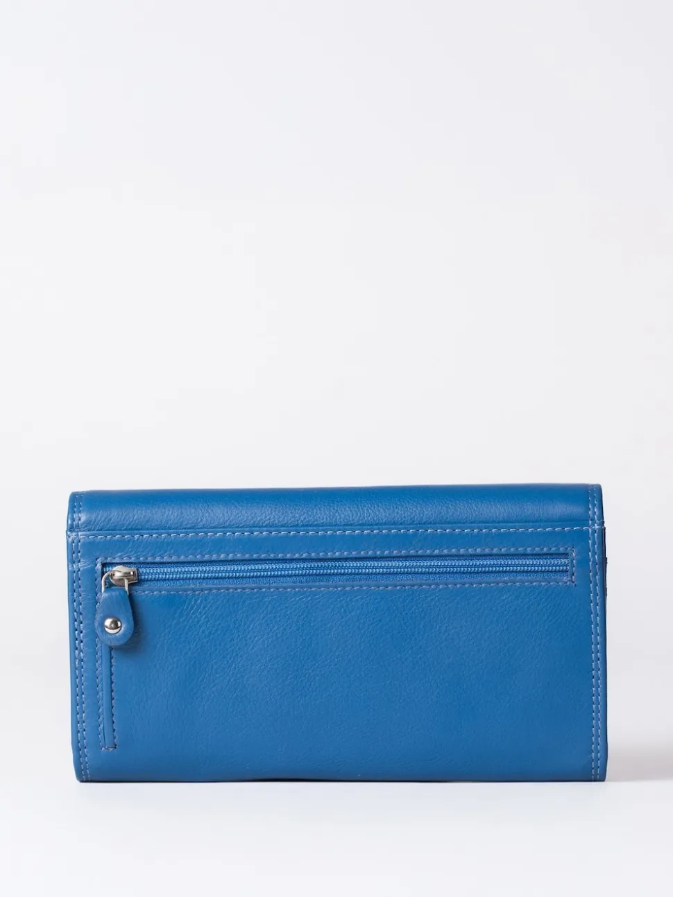 Lakeland Leather Blue Marl Large Flapover Purse