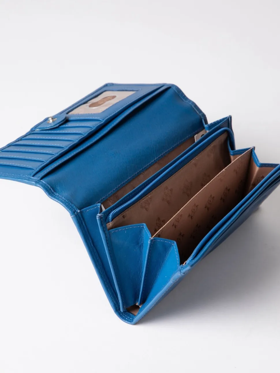 Lakeland Leather Blue Marl Large Flapover Purse