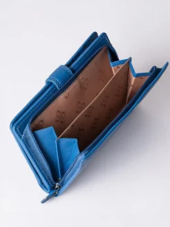 Lakeland Leather Blue Medium Tab Purse
