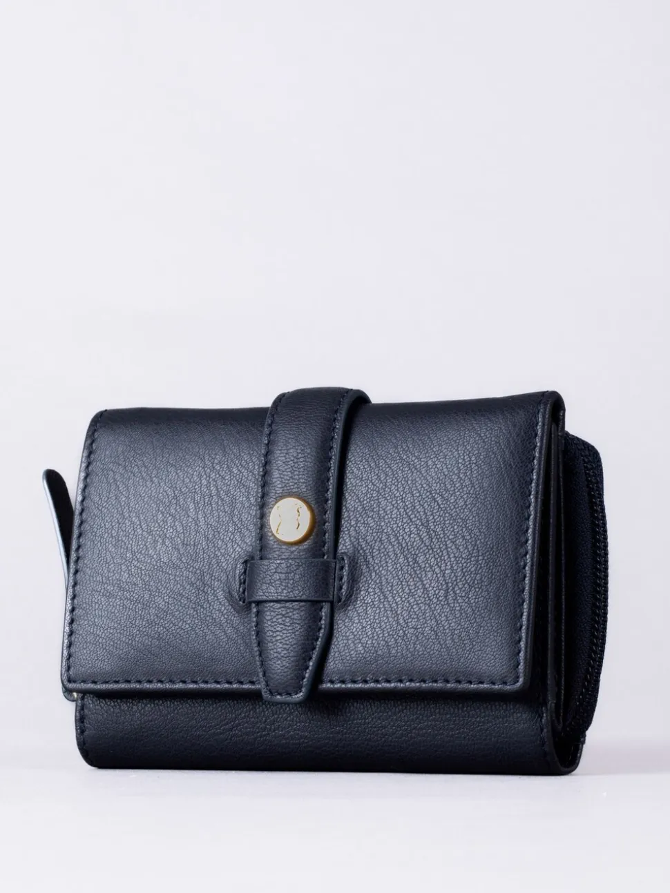 Lakeland Leather Blue Medium Icon Stud Tab Purse
