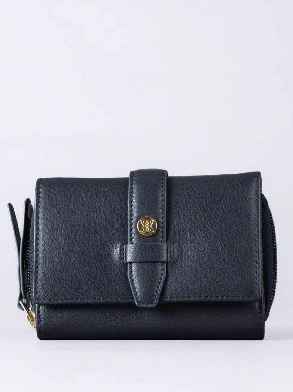 Lakeland Leather Blue Medium Icon Stud Tab Purse