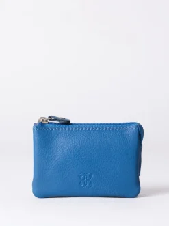 Lakeland Leather Blue Multi Pocket Coin Purse