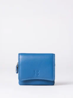 Lakeland Leather Blue Small Leather Flapover Purse