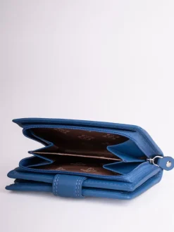 Lakeland Leather Blue Small Tab Purse