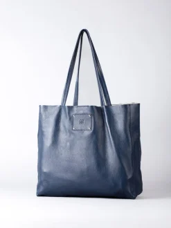 Lakeland Leather Blue Tarn Leather Bucket Bag