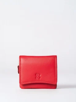 Lakeland Leather Bright Red Small Leather Flapover Purse