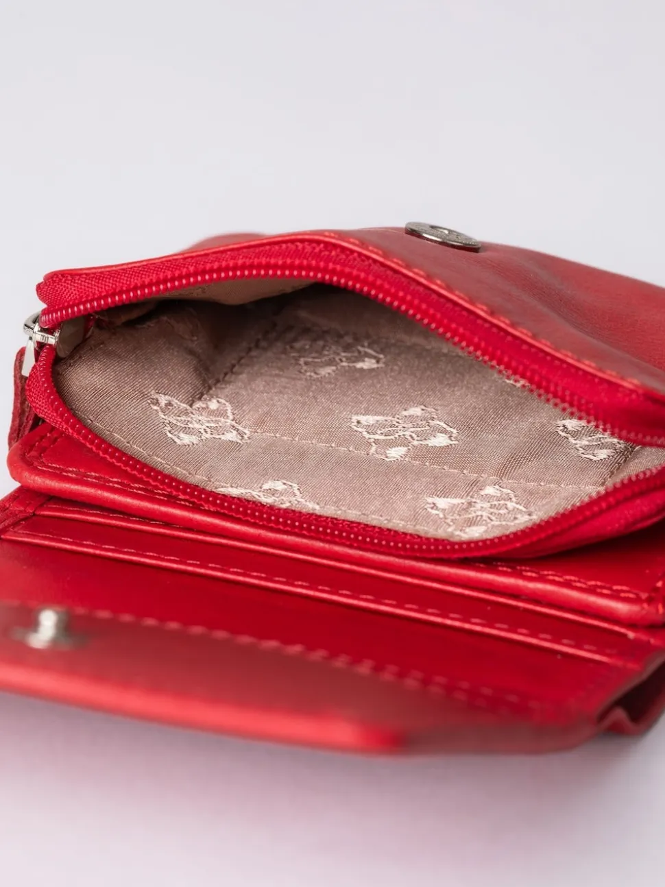Lakeland Leather Bright Red Small Leather Flapover Purse