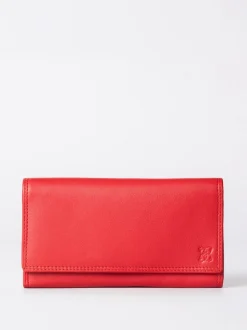 Lakeland Leather Bright Red Large Flapover Purse