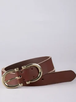 Lakeland Leather Brown Bowness Dual Buckle Suede Belt