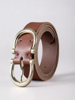 Lakeland Leather Brown Bowness Dual Buckle Suede Belt