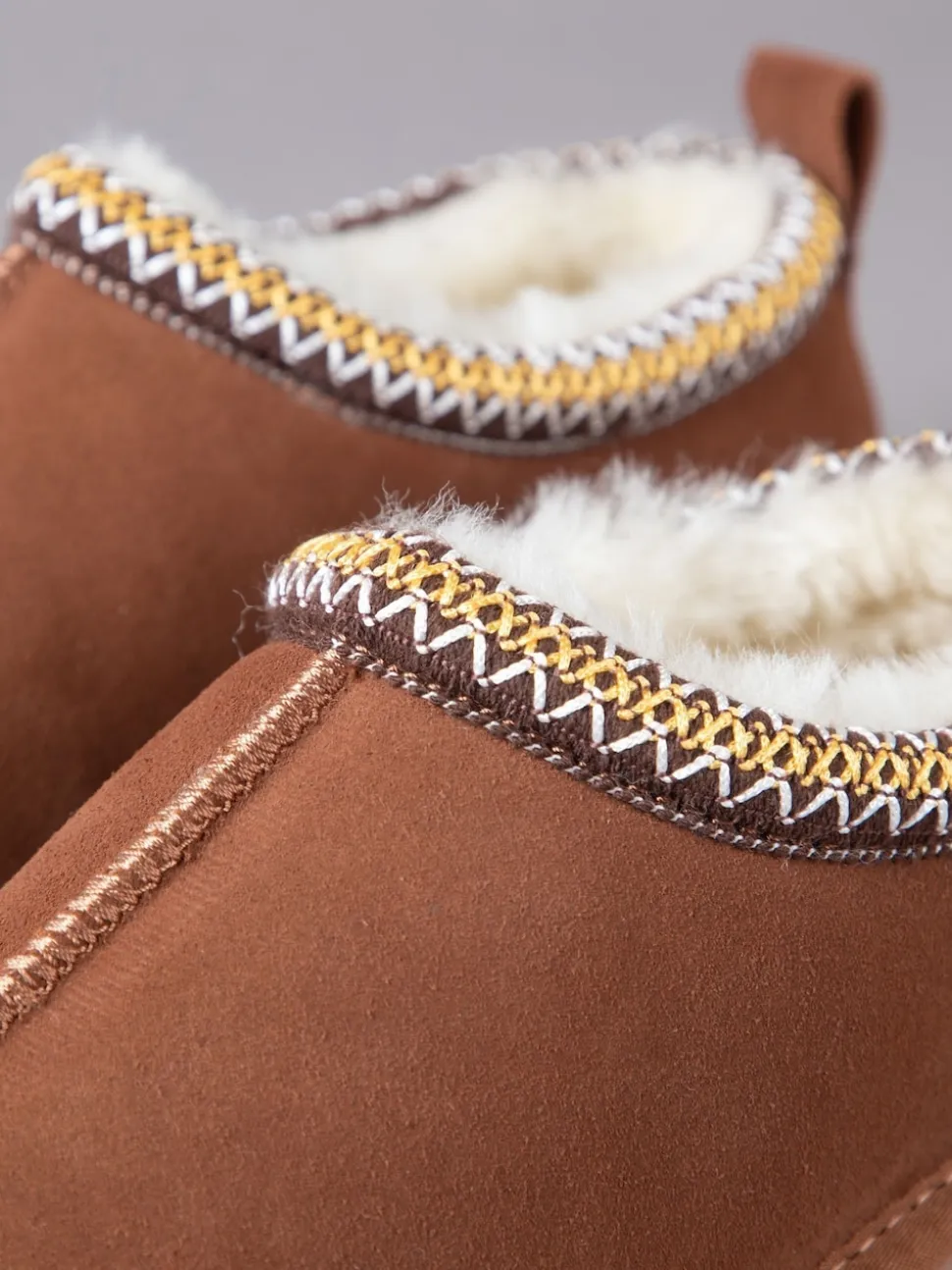 Lakeland Leather Brown Ladies Sheepskin Embroidered Clog Slippers