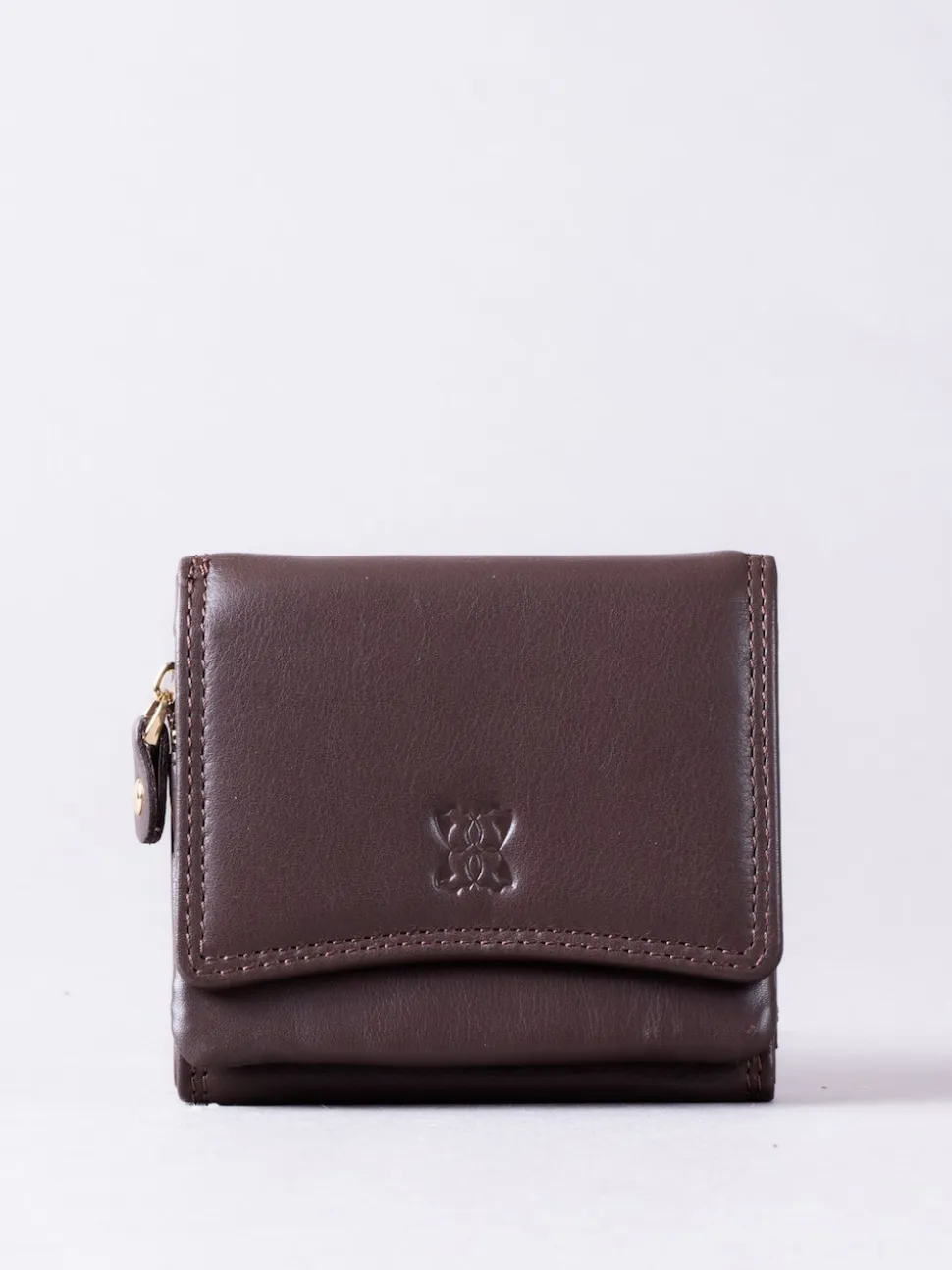 Lakeland Leather Brown Small Leather Flapover Purse
