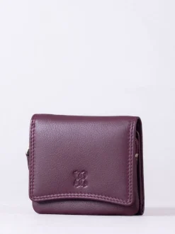 Lakeland Leather Burgundy Small Leather Flapover Purse
