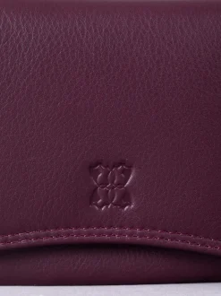 Lakeland Leather Burgundy Small Leather Flapover Purse