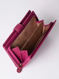 Lakeland Leather Cranberry Medium Tab Purse