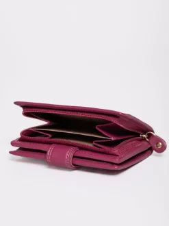 Lakeland Leather Cranberry Small Tab Purse