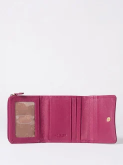 Lakeland Leather Cranberry Small Leather Flapover Purse