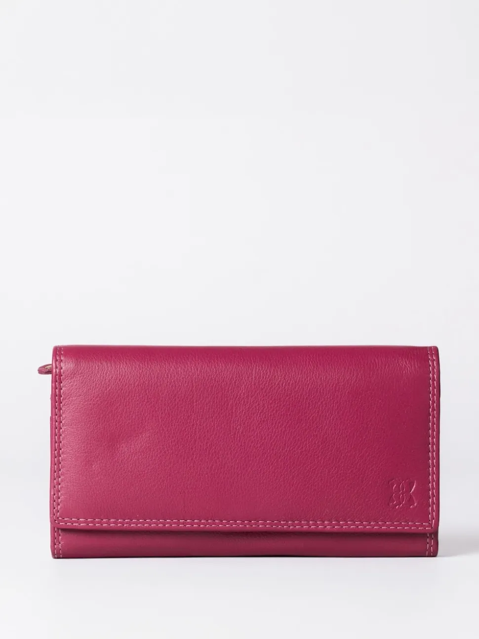 Lakeland Leather Dark Pink Large Flapover Purse