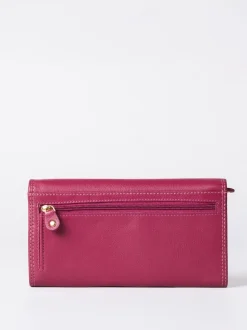 Lakeland Leather Dark Pink Large Flapover Purse