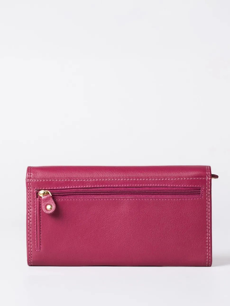 Lakeland Leather Dark Pink Large Flapover Purse