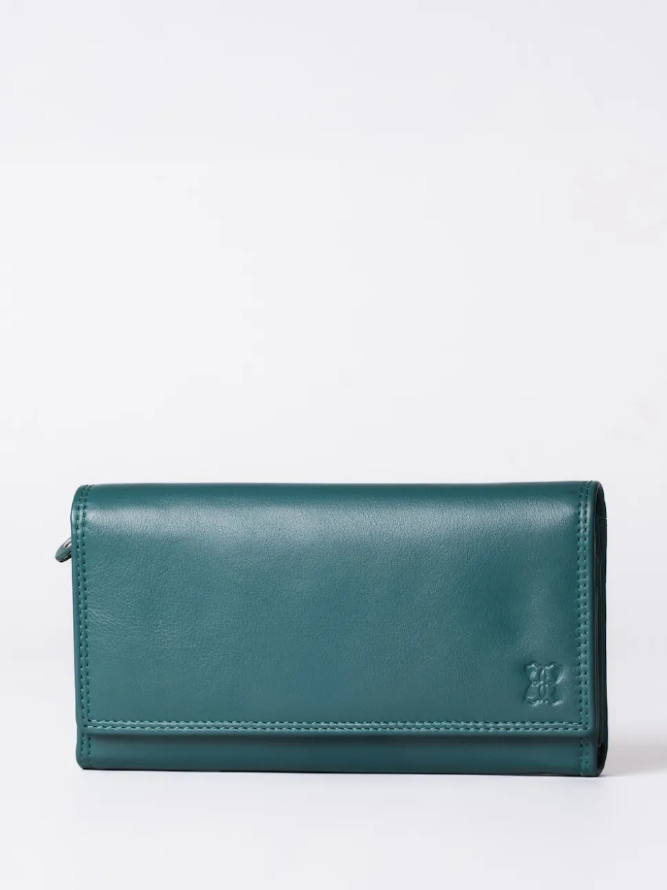 Lakeland Leather Green Haze Large Flapover Purse