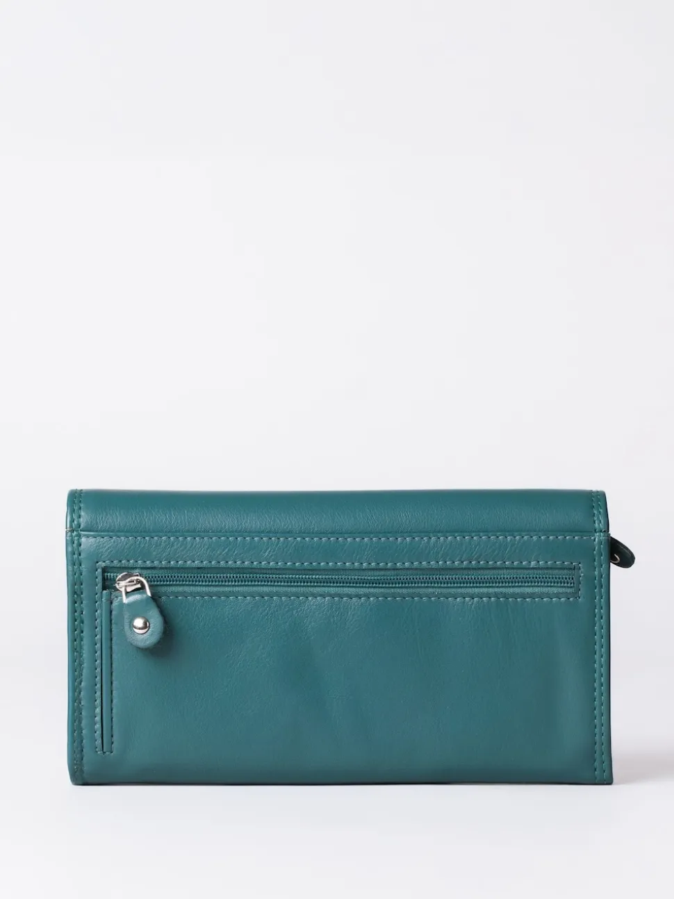 Lakeland Leather Green Haze Large Flapover Purse