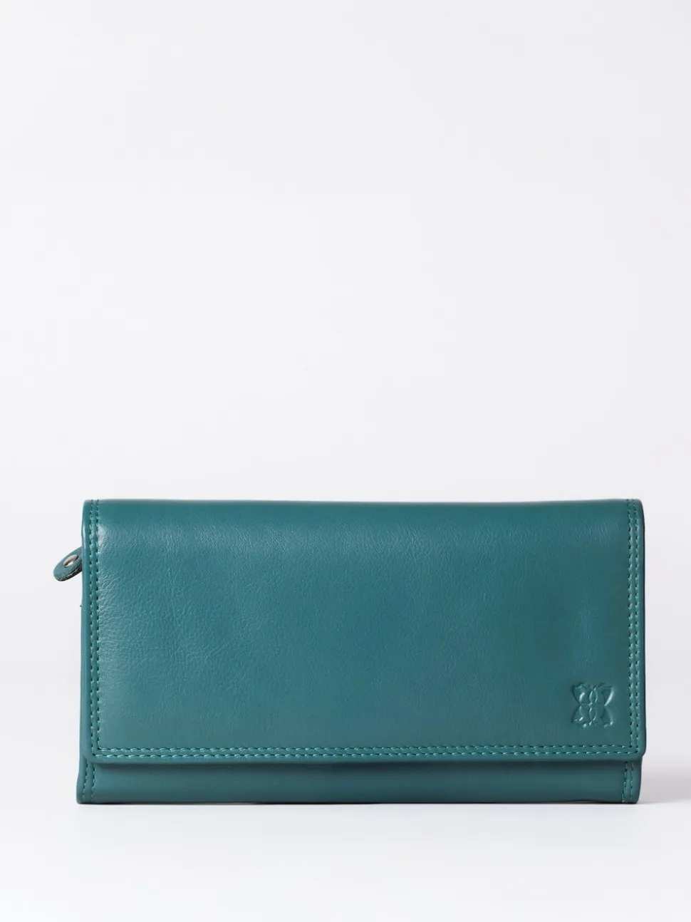 Lakeland Leather Green Haze Large Flapover Purse