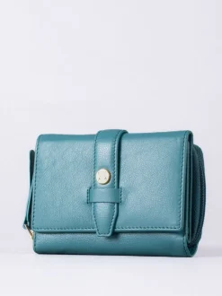 Lakeland Leather Green Medium Icon Stud Tab Purse