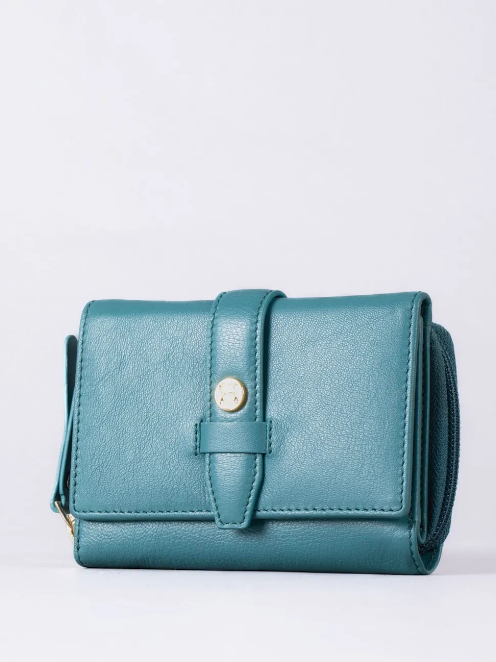 Lakeland Leather Green Medium Icon Stud Tab Purse