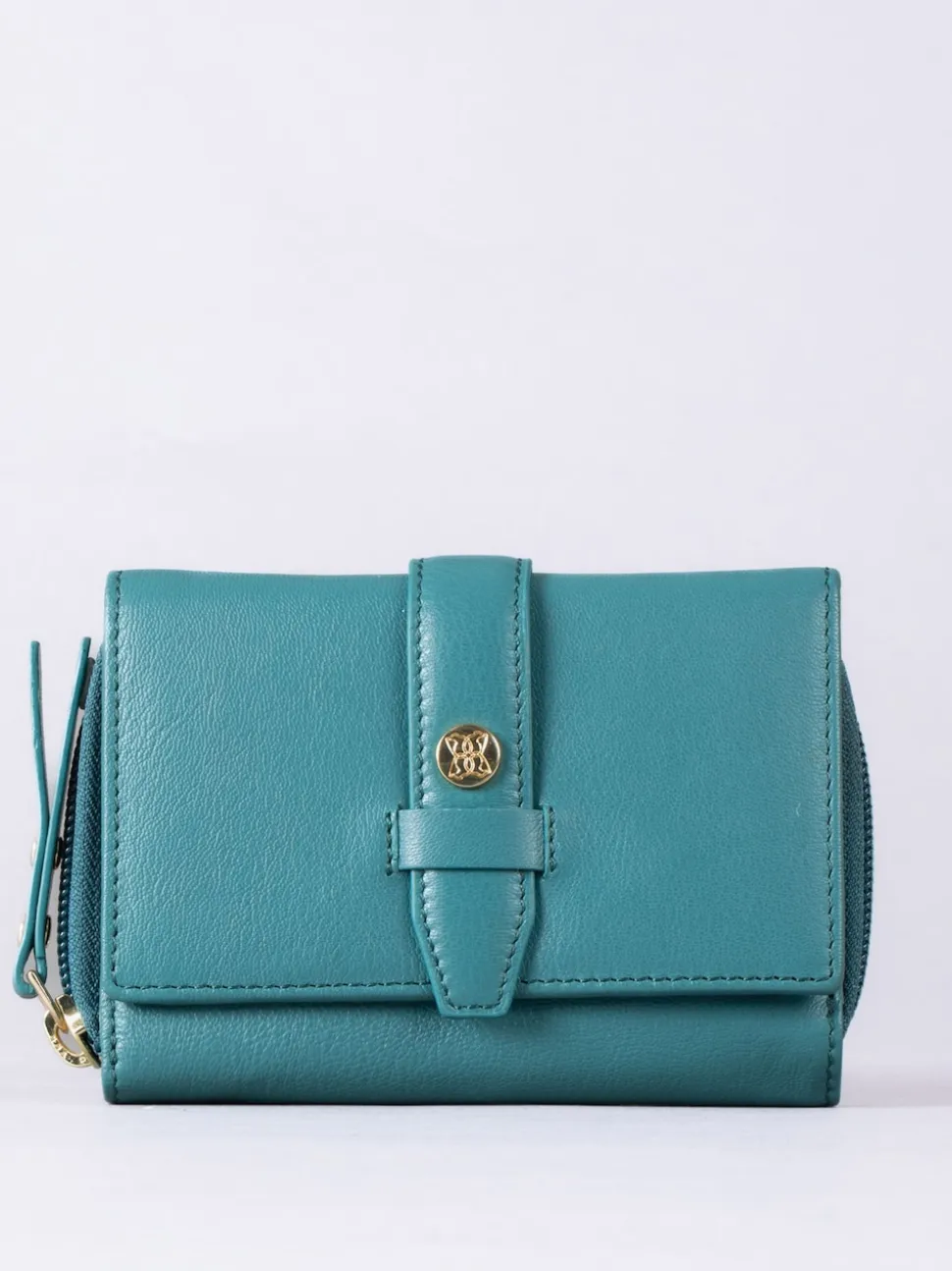 Lakeland Leather Green Medium Icon Stud Tab Purse