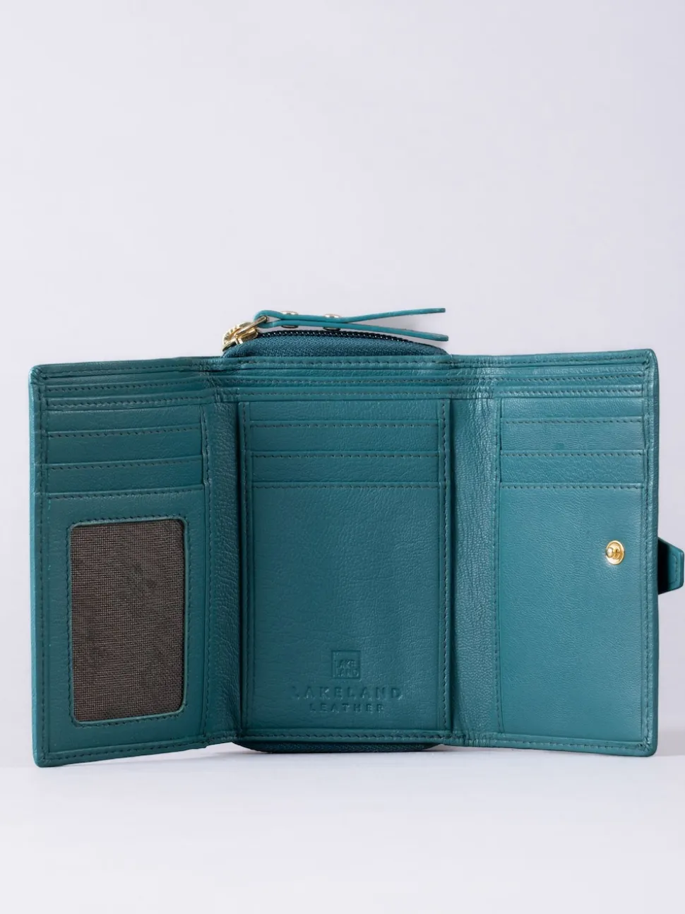 Lakeland Leather Green Medium Icon Stud Tab Purse