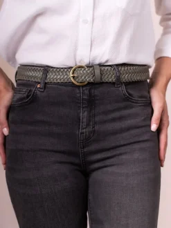 Lakeland Leather Green Waverton Woven Belt
