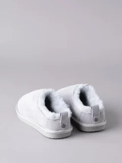 Lakeland Leather Grey Ladies Sheepskin Clog Winter Slippers