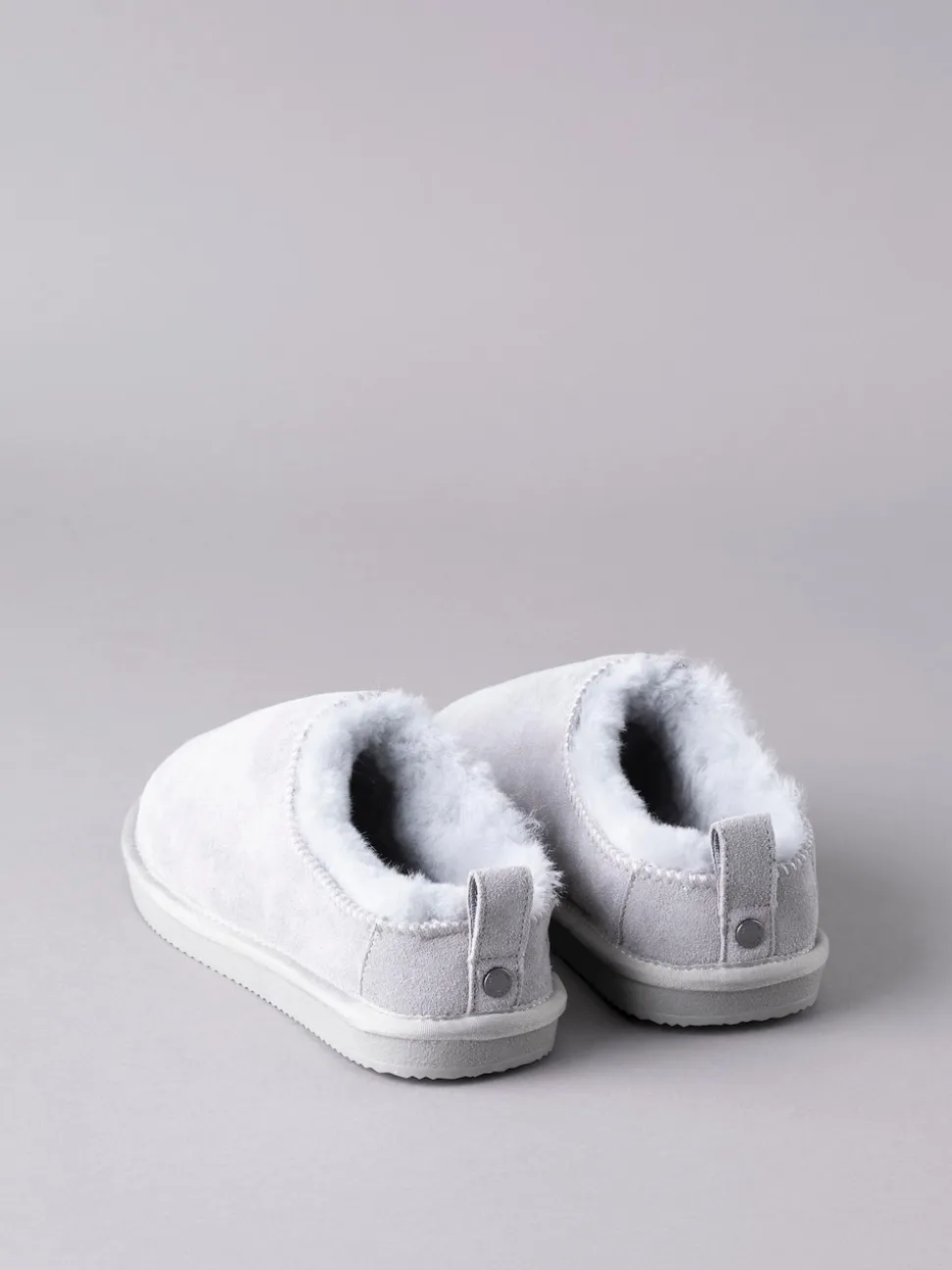 Lakeland Leather Grey Ladies Sheepskin Clog Winter Slippers