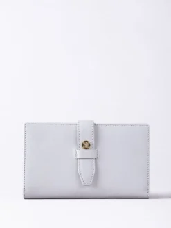 Lakeland Leather Grey Large Icon Stud Tab Purse