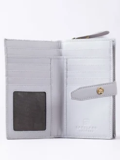 Lakeland Leather Grey Large Icon Stud Tab Purse