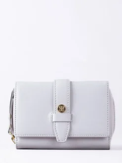 Lakeland Leather Grey Medium Icon Stud Tab Purse