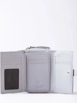 Lakeland Leather Grey Medium Icon Stud Tab Purse