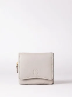 Lakeland Leather Grey Small Leather Flapover Purse