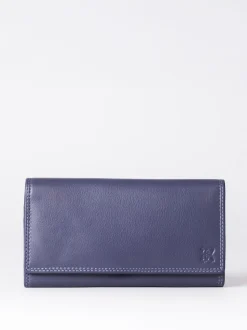 Lakeland Leather Light Purple Large Flapover Purse