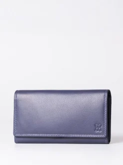 Lakeland Leather Light Purple Large Flapover Purse
