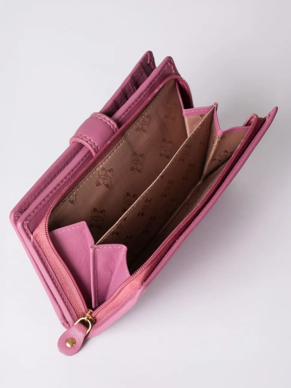 Lakeland Leather Mauve Pink Medium Tab Purse