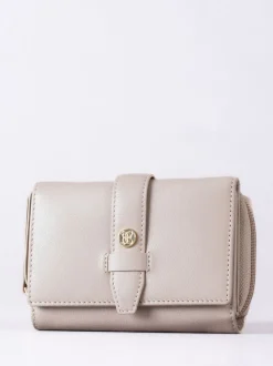 Lakeland Leather Natural Medium Icon Stud Tab Purse