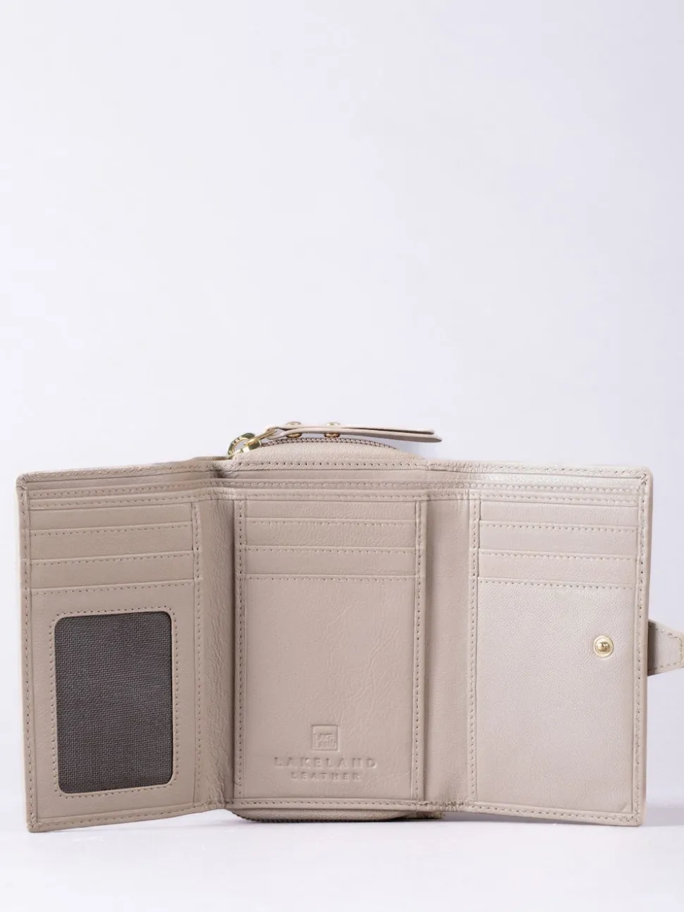 Lakeland Leather Natural Medium Icon Stud Tab Purse