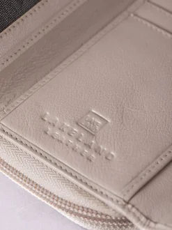 Lakeland Leather Natural Medium Icon Stud Tab Purse