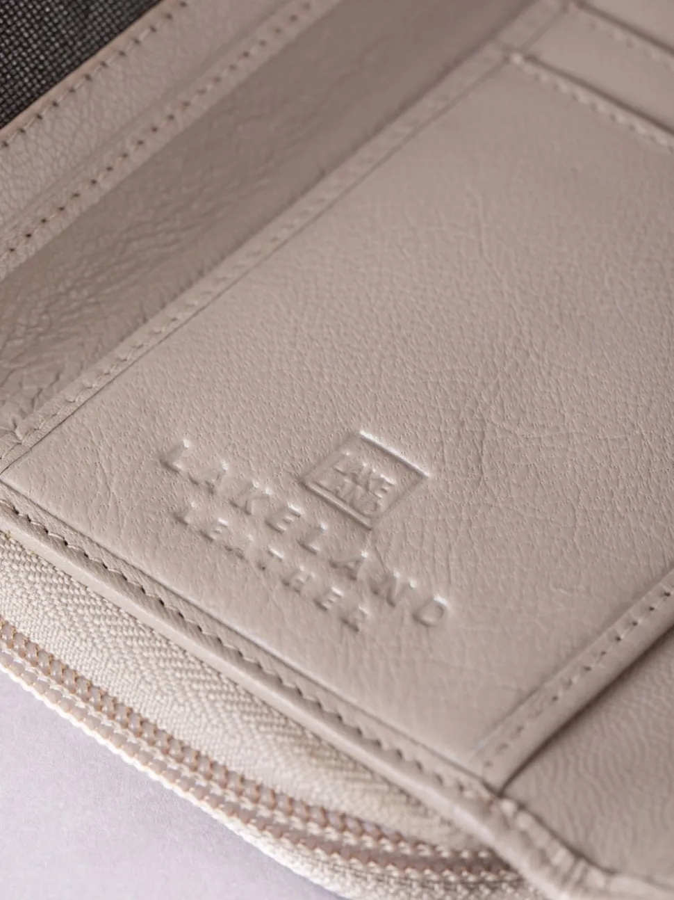 Lakeland Leather Natural Medium Icon Stud Tab Purse