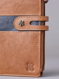 Lakeland Leather Natural Hartsop Leather Double Zip Purse